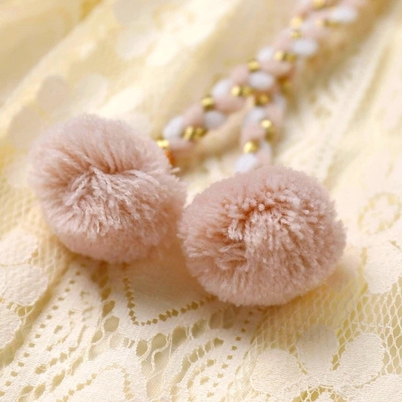 Women's Cream Floral Lace Hi-Low Dress Casual Boho Flowy Tassel Tahitian Dress - Picture 6 of 11